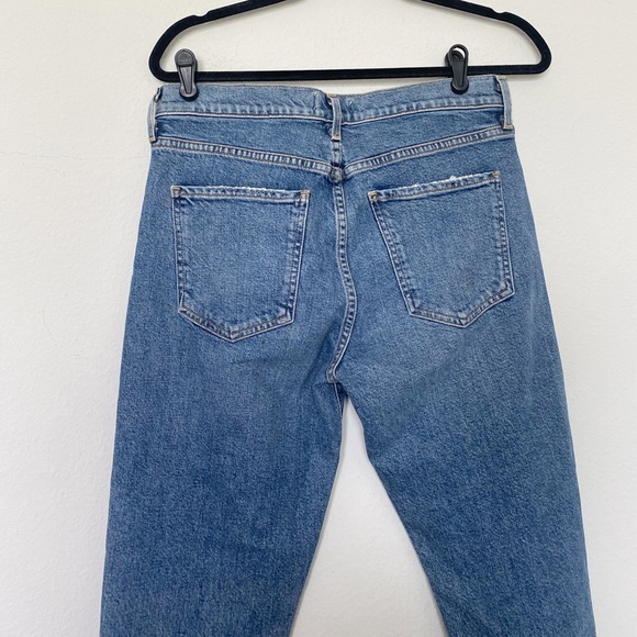 AGOLDE Toni Mid-Rise Straight Leg Jeans Boho Fall Medium Blue Dime Wash Size 28 - Picture 8 of 14